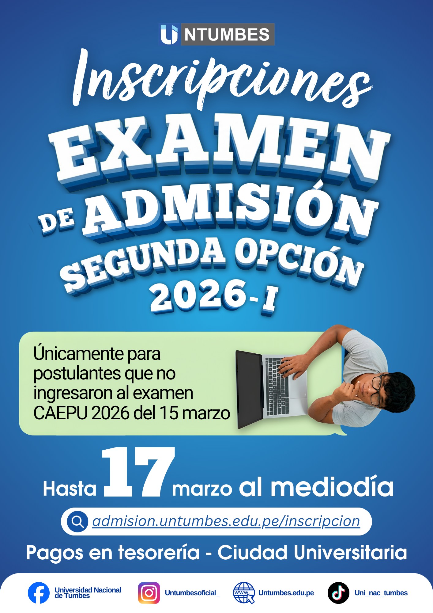 EXAMEN DE ADMISIÓN SEGUNDA OPCIÓN 2026 - I 